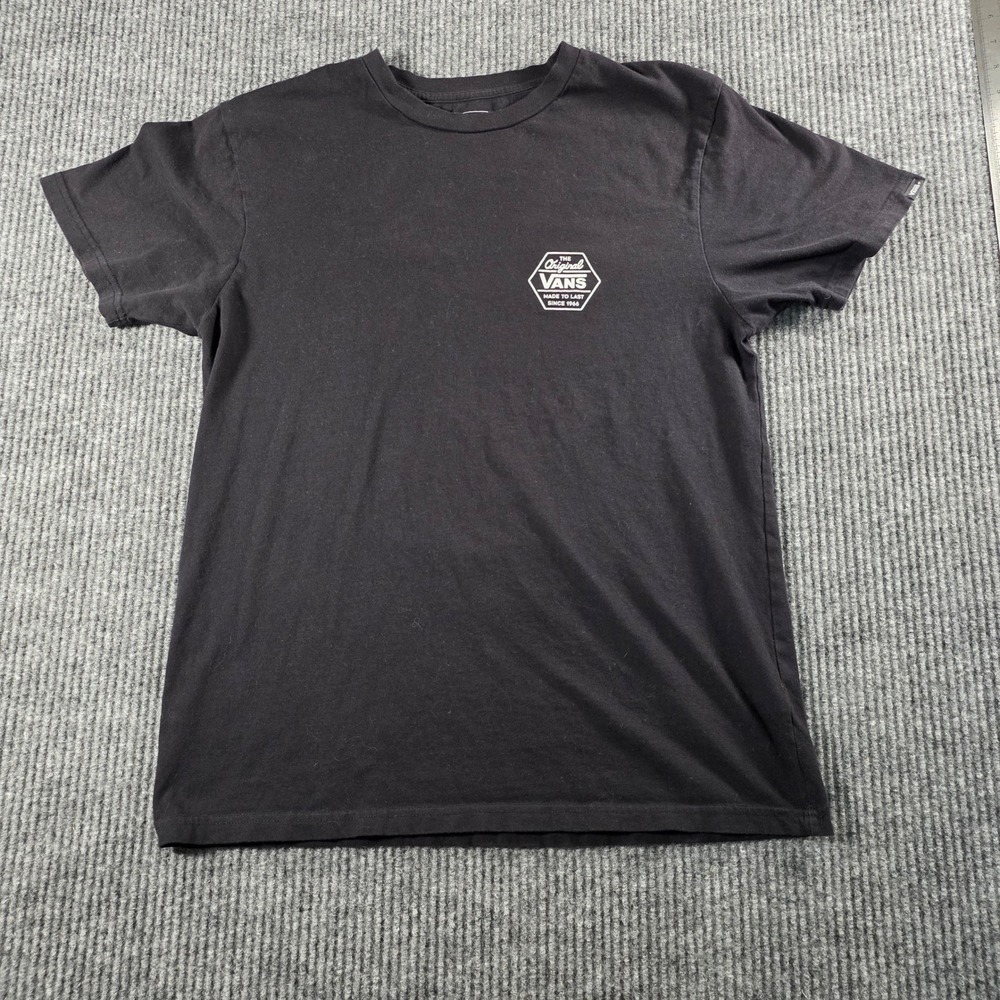Vans Mens‎ Black Graphic T-Shirt The Original Since 1966 Custom Fit Medium